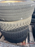 PALLET OF (4) VARIOUS TIRES & STEEL WHEELS