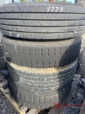 PALLET OF (4) VARIOUS TIRES & STEEL WHEELS