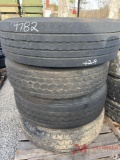 PALLET OF (4) VARIOUS TIRES & STEEL WHEELS