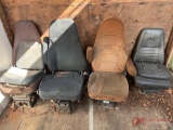 ENGINE HEAD & (4) TRUCK SEATS & PALLET OF VARIOUS PARTS
