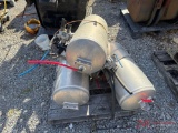 CONTENTS OF PALLET VARIOUS TRUCK PARTS, (3) AIR TANKS