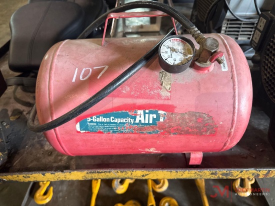5 GALLON AIR TANK W/ HOSE & GAUGE