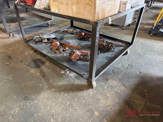 5' X 4' METAL ROLLING SHOP TABLE