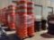 PALLET OF 4 STACKS OF (10) CONSTRUCTION BARRELS