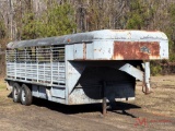 1989 STOLL 26' T/A GOOSENECK LIVESTOCK TRAILER