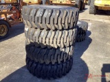 (4) (NEW) TITAN CONTRACTOR - T 12.5/80-18 TRACTOR TIRES & 6 LUG WHEELS, R-4 LUG PATTERN