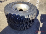 (2) (NEW) TITAN CONTRACTOR - T 12.5/80-18 TRACTOR TIRES & 6 LUG WHEELS, R-4 LUG PATTERN