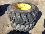 (2) TITAN TRAC LOADER15 X 19.5 TIRES & WHEELS