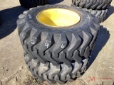 (2) TITAN TRAC LOADER15 X 19.5 TIRES & WHEELS