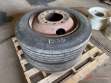 (2) 255/70R22.5 TIRES & WHEELS