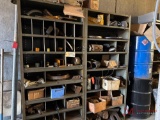 (2) HEAVY DUTY SHOP SHELVES & CONTENTS