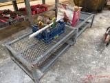 (2) METAL TABLES & VARIOUS CHAULKING GUNS & AC TEST KIT