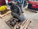 CONTENTS OF PALLET: GAS POWERED AIR COMPRESSOR & MISC METAL PARTS