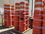 PALLET OF 4 STACKS OF (10) CONSTRUCTION BARRELS