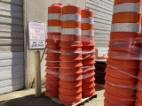 PALLET OF 4 STACKS OF (10) CONSTRUCTION BARRELS
