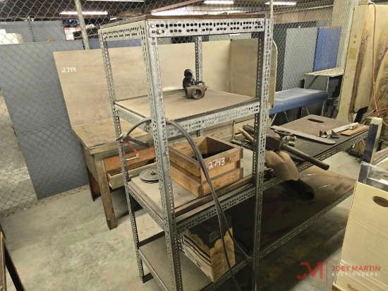 METAL RACK AND CONTENTS