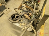 ROLLING METAL SHOP CART WITH VARIOUS PARTS