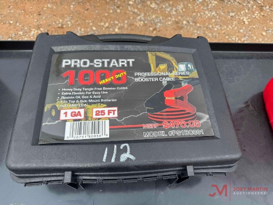 NEW PRO-START 1000 BOOSTER CABLES WITH CASE