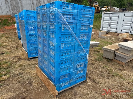 (60) STACKABLE 15" X 19" X 7.5" PLASTIC STORAGE BIN