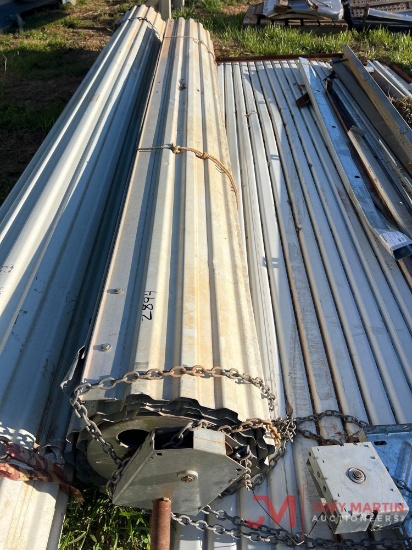11' 6" METAL ROLL UP DOOR & MISC. PARTS