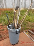 TRASH CAN AND HAND TOOLS