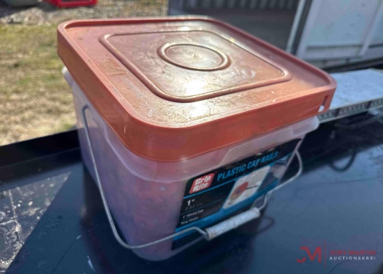 TUB OF 1" PLASTIC CAP NAILS