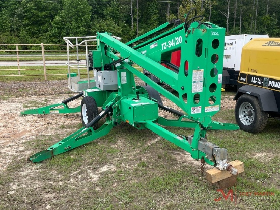 2015 GENIE TZ-34 TRAILER MOUNTED BOOM LIFT