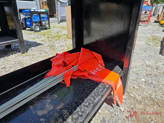 NUMEROUS ORANGE SAFETY FLAGS W/ 5' ROD