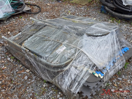 PALLET OF METAL CHAIRS & RUBBER FLOORING
