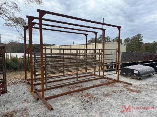 (1) UNUSED 24' FREE STANDING HD BOW PANEL W/12' GATE