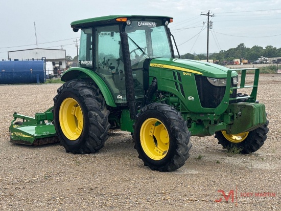 2016 JOHN DEERE 5100E AG TRACTOR & JOHN DEERE MX8 ROTARY CUTTER