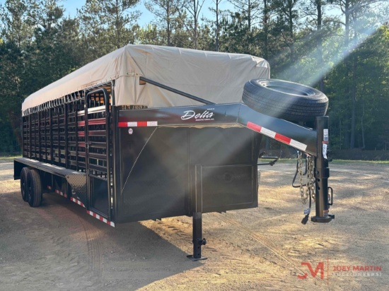 NEW 2025 DELTA 24' GOOSENECK CATTLE TRAILER