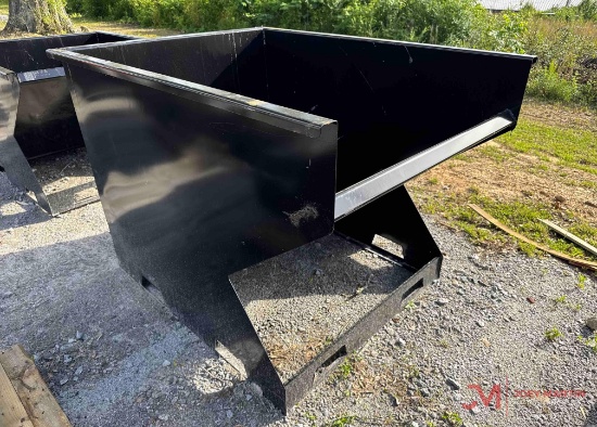 NEW 2 YARD SKID STEER ATTACH HOPPER W/ FORK POCKETS