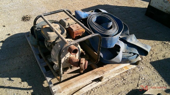 GAS POWERED TRASH PUMP WITH HOSES