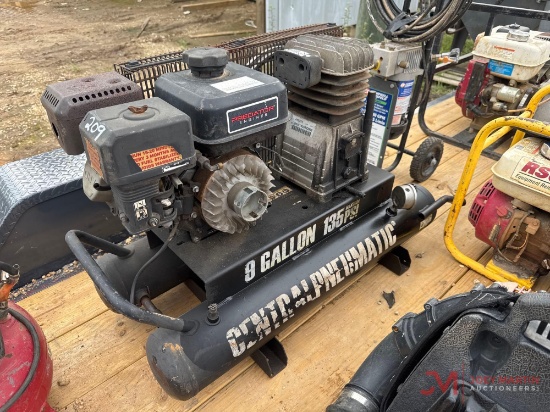 CENTRAL PNEUMATIC 9 GALLON GAS POWERED AIR COMPRESSOR