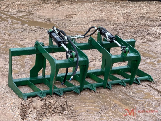NEW 4 OR 5 SERIES JD COUPLER 72" HYDRAULIC ROOT GRAPPLE