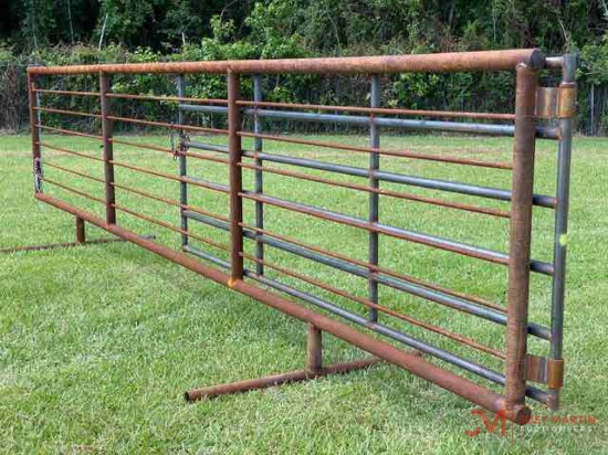 (1) New 24' Free Standing 8 Bar Panel With 12' Gate
