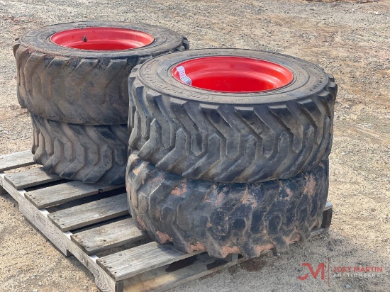 (4) 12-16.5 SKID STEER TIRES AND WHEELS