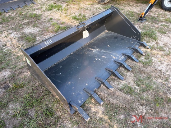 NEW/UNUSED 72" CID LOW PRO TOOTH BUCKET SKID STEER ATTACHMENT