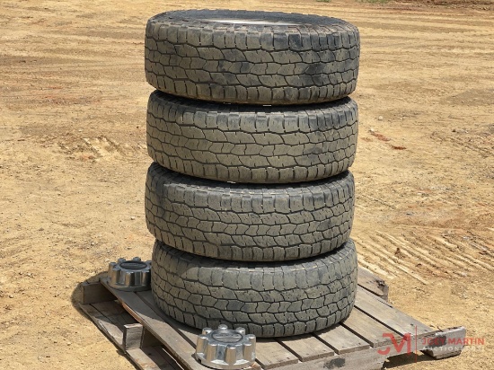 (4) COOPER TIRES, 18" WHEELS, LT275/70R18, CENTER CAPS