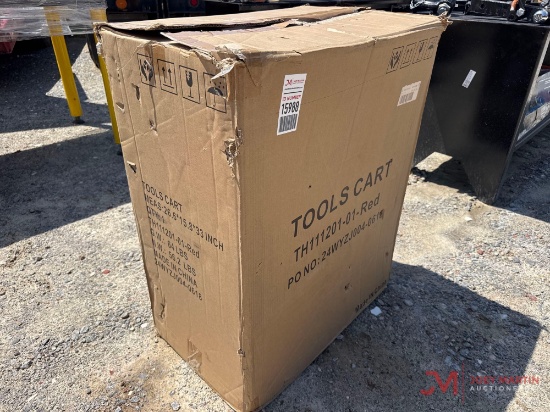 UNUSED RED ROLLING TOOL CART