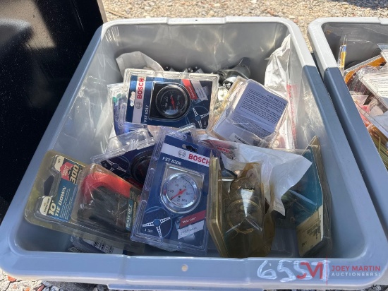 TOTE W/ CONTENTS: MISC. GUAGES