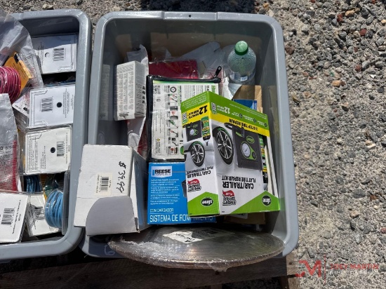 CONTENTS OF TRAY; MISC HAND TOOLS, ELECTRIC TIRE PUMPS, ELECTRICAL COMPONENTS