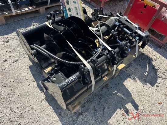 NEW MINI EXCAVATOR ATTACHMENT SET, BUCKETS, GRAPPLE, AUGER, RAKE