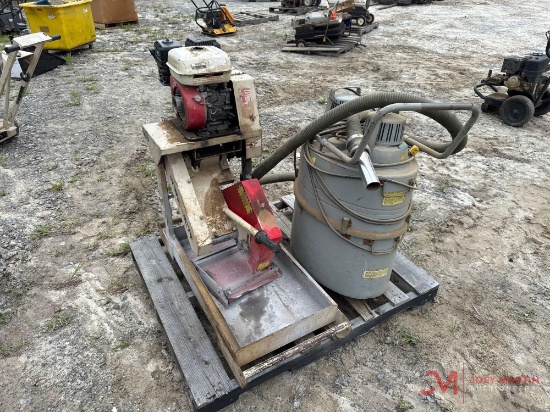 CONTENTS OF PALLET TILE SAW AND VACUUM