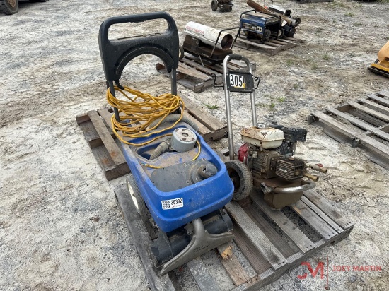 CONTENTS OF PALLET BE COMMERCIAL PRESSURE WASHER, ELECTRIC FLOOR CLEANER