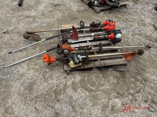 CONTENTS OF PALLET MULTIPLE WEED EATERS AND POLE SAWS