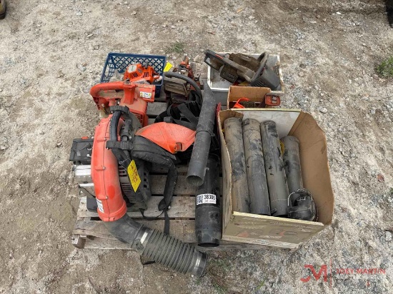 Contents Of Pallet Blowers, Chainsaws And Parts