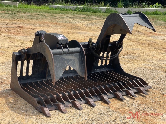 MTL EXTREME HEAVY-DUTY 72" ROCK BUCKET GRAPPLE SKID STEER ATTACHMENT