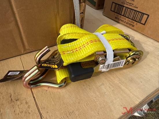 (1) NEW 2" X 27' J HOOK RATCHET STRAP